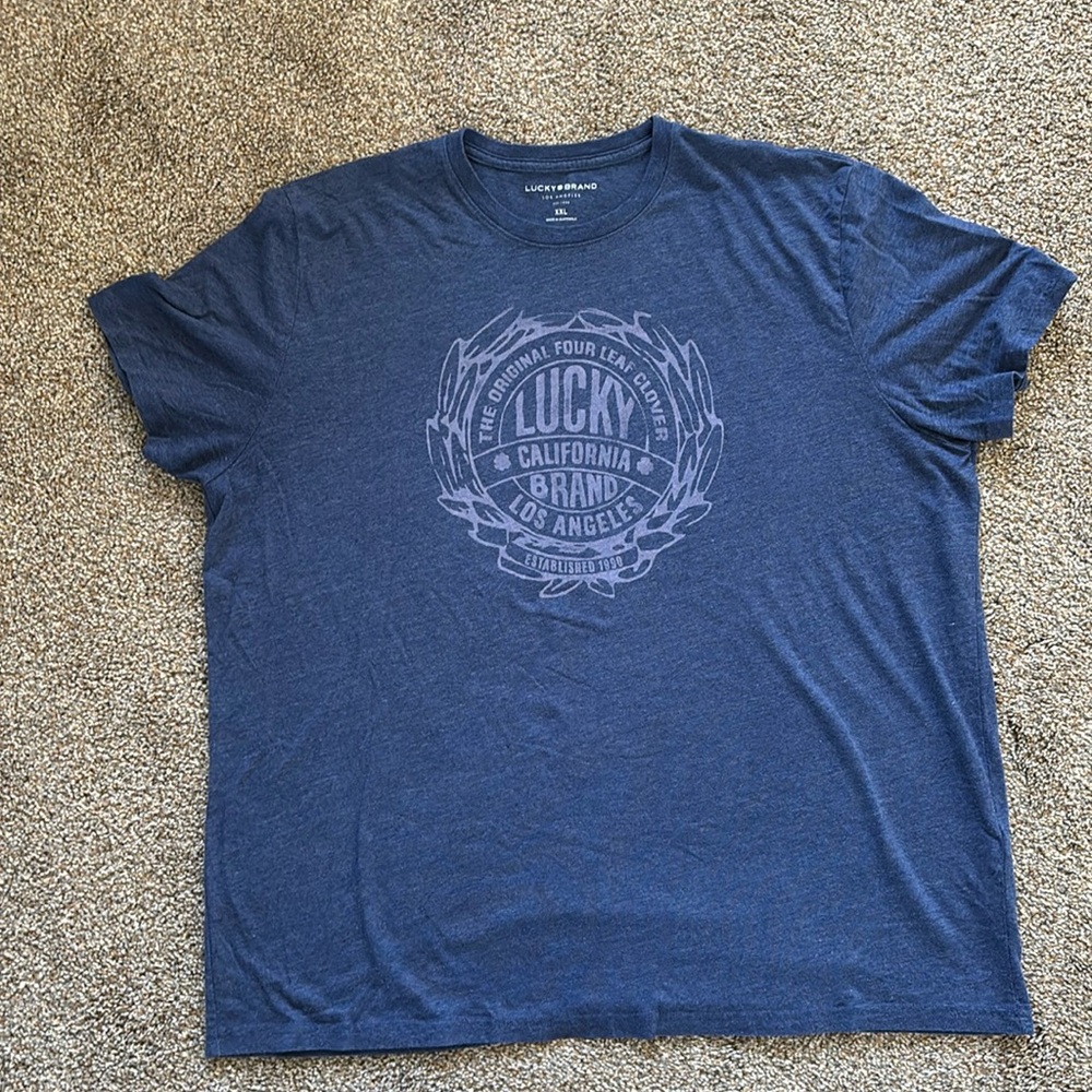Lucky Brand Men’s Blue Tee‎ Shirt Size XXL